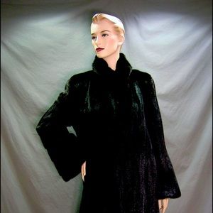 Natural let out female ranch mink coat -USA